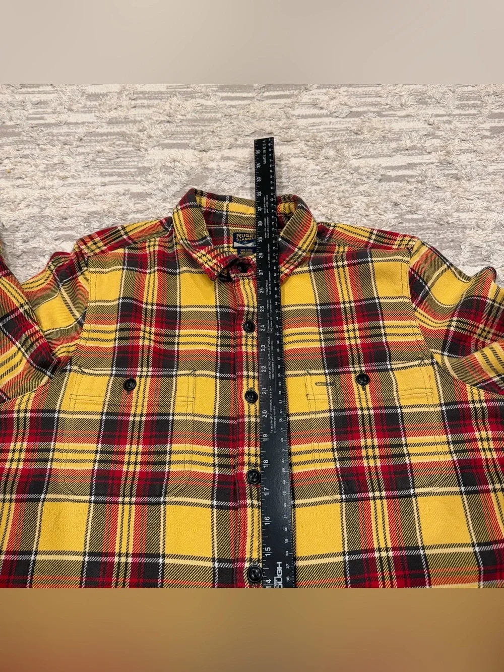 Rugby Flannels Polo Ralph Lauren Button Up Shirt Men's XL Plaid Long Sleeve Rare